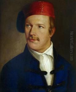 Bildnis Eines Jungen Mannes, Wahrscheinlich Als Pferdefuhrer, Mitrotem Fez by Wilhelm Pfeiffer