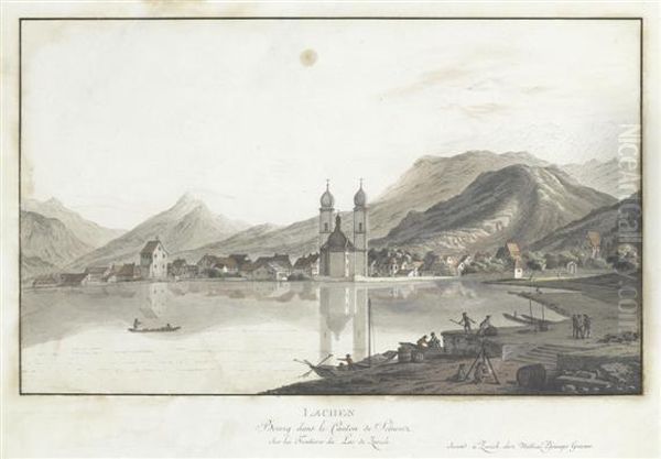 Lachen Bourg Dans Le Canton De Schweiz Sur Les Forntieres Du Lac De Zurich. - view 1