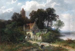 Altes Wirtshaus Am Seeufer Und Steinerner Brucke Vor Altem,-)