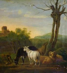 Shepherd Resting By A Tree by Johann Georg Pforr