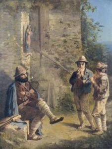 Landliche Musikantenszene. by Eduard Pfyffer,