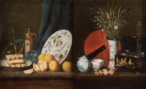 Nature Morte A L'eventail by Adolphe Phalipon