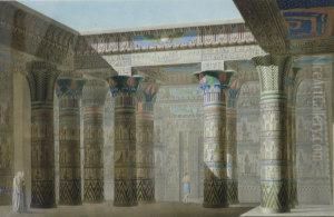 Vue Perspective Interieurecoloriee Prise Sous Le Portique Du Grand Temple