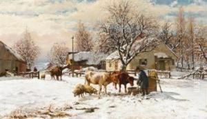 New England Winter Scene by William Preston Phelps