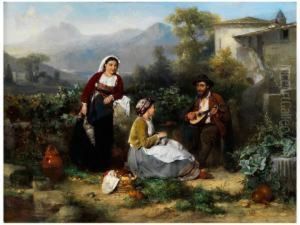 Der Mandolinenspieler by Karel Frans Philippeau