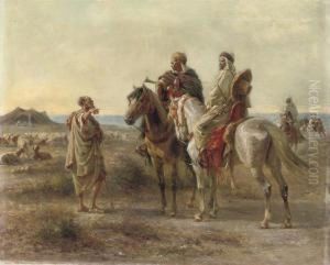 Arab Horsemen Before A Beduin Camp by Henri Felix Emmanuel Philippoteaux
