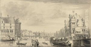 East Side Of The Muiderpoort by Caspar Jacobsz. Philips