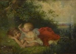 Children At The Edge Of A Wood by Frank Albert Philips