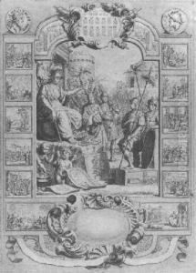 A Design For A Frontispiece: Rendering Homage To Minerva And Scenes From Roman History by Jan Caspar Philips