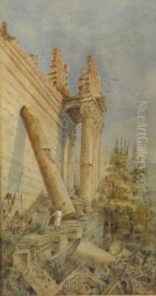 The Fallen Column, Baabek Near Damascus - view 1