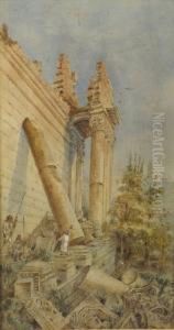 The Fallen Column, Baabek Near Damascus by J.J. Philips