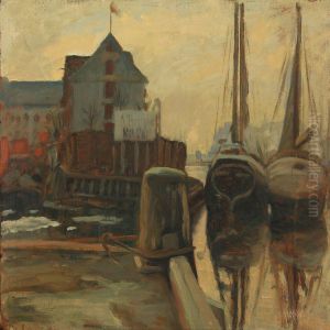 Harbour Scenery With Ships An Overcasted Day Harbour Scenery With Ships An Overcasted Day