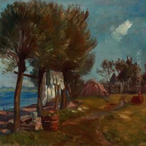 Piletraeer Ved Stranden by Theodor Esbern Philipsen