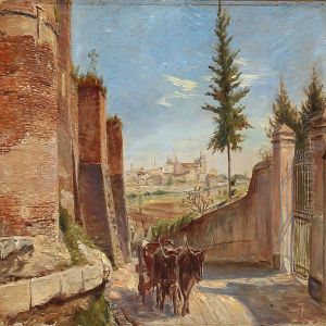 Behind The Walls Of Rome, Seen From Via Latina Out Against The Lateran Church by Theodor Esbern Philipsen