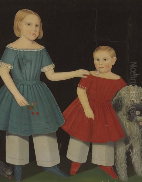 Double Portrait Of Theron Simpson Ludington (1850-1922) And His Older Sister Virginia Ludington(1846-1865) - view 1