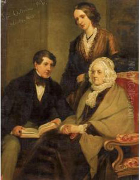 Portrait Of Sir William Fowle Middleton, 2nd Bt., With His Wife Anne Cust And His Mother Harriet, Lady Middleton. - view 1