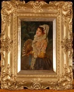 Portrait Of A Young Woman Holding by John Phillips