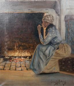 By The Fireside by John Campbell Phillips