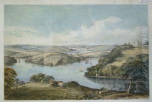 Truro And The River Fal From Opposite Tregothnan House by James George Philp