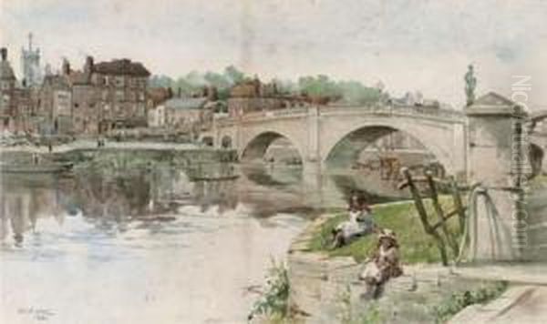 Fishing On The Banks Of The Thames - view 1