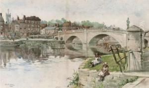 Fishing On The Banks Of The Thames by George Phoenix