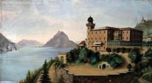 Veduta Del Lago Di Lugano Con La Paension Riviera - Villa Favorita Castagnola
