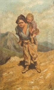Joven Con Nino Al Hombro by Gio Pianca