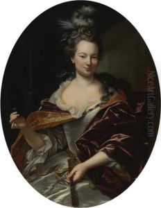 Portrait Of A Lady, Holding A Fan And A Domino Mask by Dalle, Il Mulinaretto Giovanni Maria Piane