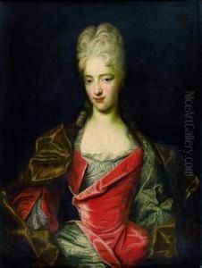 Portrait De Jeune Femme A La Robe Rouge