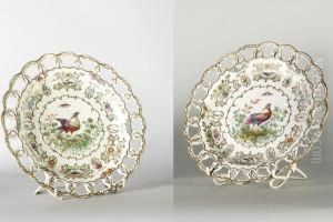 Decorati Al Centro Con Uccelli E Ornati, Tesa Traforata, Marcati: Booths-chelsea-birds by Sante Piatti