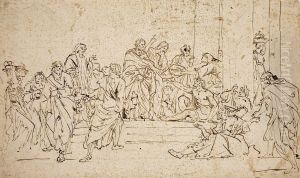 Petrus Und Johannesheilen Einen Gelahmten Am Tempel Petrus Und Johannesheilen Einen Gelahmten Am Tempel