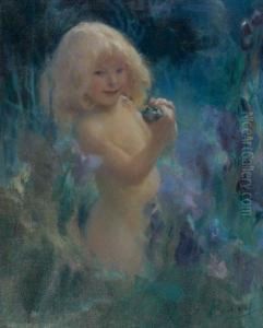 Petite Fille A La Grenouille by Georges Picard