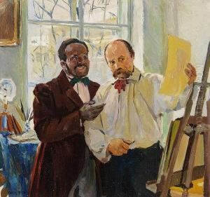 Ira Aldridge Im Atelier Taras Schewtschenkos by Louis Picard