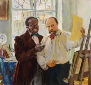Kunstler Und Sammler Im Atelier by Louis Picard
