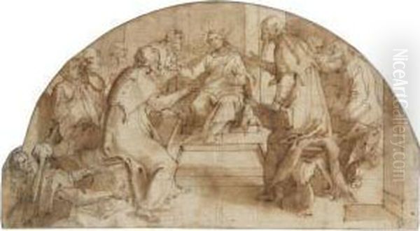 A Lunette With Christ Among The Doctors - view 1