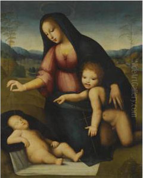 Madonna And Child In A Landscape With The Infant St John Thebaptist - view 1