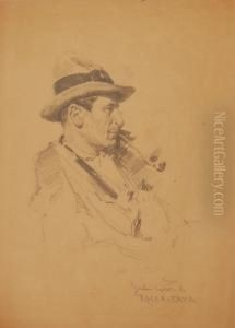 Ritratto Di Uomo Con Pipa by Antonio Piccinni