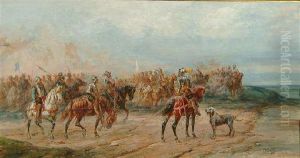 A Cavalry Troop With Dog by Olivier Pichat