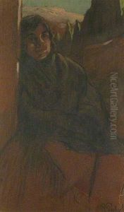 Figura Femenina En El Quicio. by Ramon Pichot Giron&egrave;s