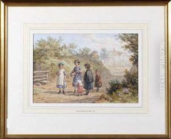 "give Me A Bit" - Young Girls On A Country Path - view 1