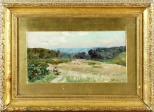 Shepherd With Sheep In A Country Landscape by Joseph Langsdale Pickering