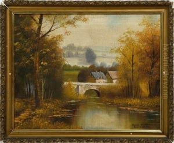 Landscape With Cottages And Bridge - view 1