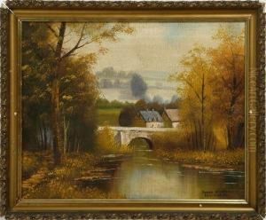 Landscape With Cottages And Bridge