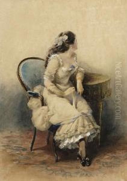 A Young Lady Sitting At A Table - view 1
