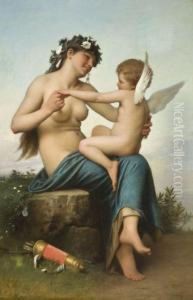Venus Et Cupidon by Henri Pierre Picou