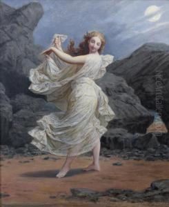 Danseuse Au Clair De Lune, Esquisse by Henri Pierre Picou