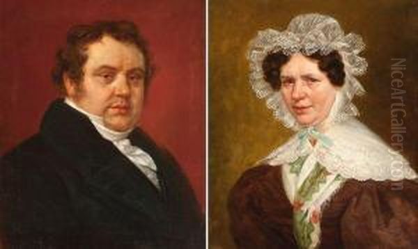 Double Portrait De Monsieur Joseph Albert Libert Et Angelica Vander Straeten - view 1