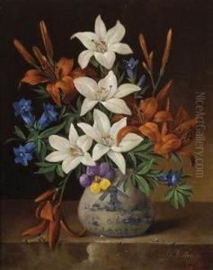 Still Life With Flowers by Frans Xaver Pieler