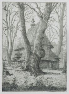 Drewniany Kosciolek W Lukawicy by Jozef Pieniazek