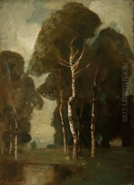 Carl J. N. Piepho . Landscape With Tall Trees - view 1